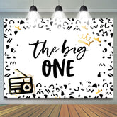 Lofaris Black And White Pattern The Big One Birthday Backdrop